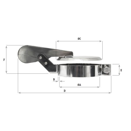 Regemklappe Di = 114  mm,  mit Dämpfung
Hitzebeständig Lackiert schwarz_954