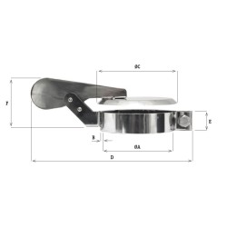 Regemklappe Di = 133  mm,  mit Dämpfung
Hitzebeständig Lackiert schwarz_939